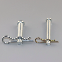 Goupilles à ressort de type R DIN 11024, acier galvanisé, clips de type R, goupille à ressort de type R, goupilles d'attelage de remorque en forme de R, attaches