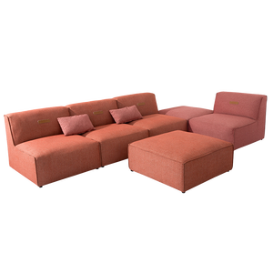 Ensemble de canapé d'angle modulaire convertible en tissu Nisco S-072, mobilier d'intérieur moderne et contemporain avec pieds en bois - Product Image 3