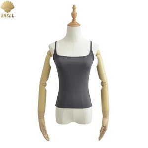 Gilet <span class=keywords><strong>con</strong></span> Logo personalizzato CNSHELL <span class=keywords><strong>con</strong></span> cinturino sottile aderente senza maniche camicia a collo quadrato canotta donna - Product Image 4