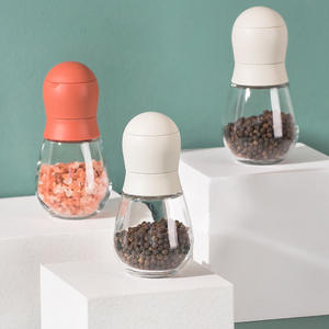 Juego de Molinillos Manuales de Sal y Pimienta de Acero Inoxidable Ajustables con Botella de Vidrio y Muela de Cerámica para Chile y Sal - Product Image 1