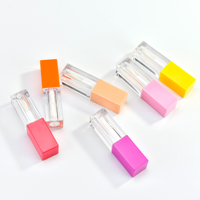 Clair rose violet brillant à lèvres glaçure Tubes rouge à lèvres baume à lèvres conteneurs avec Big Doe pied 5ml personnalisé papier boîte vide