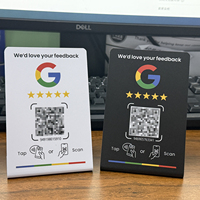 Support de code QR dynamique NFC pour avis Google, panneau de table personnalisé en PVC, touchez et scannez pour laisser des avis Google 5 étoiles, URL de redirection éditable