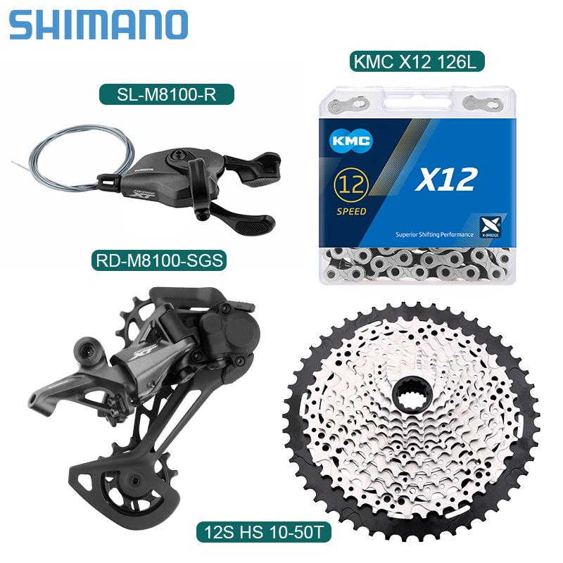 Переключатель передач Shimano SMN M8100 SLX XT, механизм переключения передач для горных велосипедов, 1x12, кассета 12 S 10-50T, цепь KMC X12, 12 В, 12 S