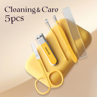 Kit de Manucure Professionnel Haut de Gamme en Acier Inoxydable EBT pour Droitiers, avec Coupe-Ongles et Lime à Ongles, pour Femme