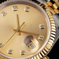 Reloj de Buceo Mecánico Automático de Marca de Lujo Unisex, Cristal de Zafiro, Caja de Acero Inoxidable, Alta Resistencia al Agua, Estilo Oro Rosa