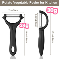 2 Stuks Aardappel Groente Dunschiller Set, Fruit Dunschiller Voor Keuken Ergonomisch Handvat Scherp Mes Roestvrij Staal Dunschiller
