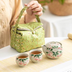 Juego de té floral pintado a mano chino-<span class=keywords><strong>Ash</strong></span> Glazed Ceramic Gongfu Teaware - Product Image 2