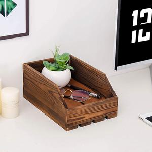 Rustique Marron Organisateur De Table Panier Porte-Lettre En <span class=keywords><strong>Bois</strong></span> Dossier Conteneur - Product Image 5