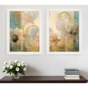 HMS Set di due fiori serpeggianti con cornice bianca I e II 1 decorazione per la casa con stampa artistica da parete - Product Image 4