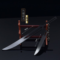 Alliage de zinc tout métal petit jouet épée Bleach Kurosaki Ichigo Zanpakutou Zangetsu Mini Katana