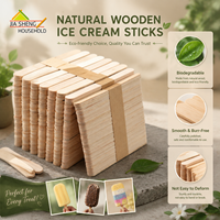 Bâtonnets de crème glacée en bois de bouleau de qualité alimentaire, durables et sans éclats, pour la production en masse