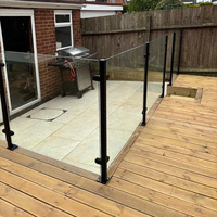 EKOO Support de fixation moderne pour balustrade, en acier inoxydable, pour garde-corps en verre, pour balcon extérieur, terrasse, véranda