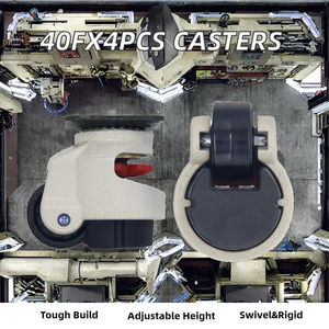 40Fx4pcs Footmaster Roue à roulettes en nylon réglable en hauteur Machine Gd 40 Roulettes avec 4pcs <span class=keywords><strong>Pied</strong></span> à roulettes - Product Image 2