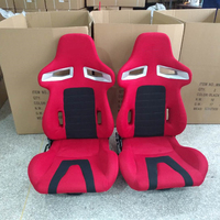 JBR1069 SIÈGES DE COURSE ROUGE NOIR Lavable Respirant PVC Siège de Voiture Ensemble Complet Avant Arrière Banquette Fendue Noir