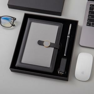 Luxury PU Leather Hardcover A5/A6 Spiral Eco-Friendly Planner Customizable Logo 16G USB Gift <b>Set</b> <b>Notebook</b> Pen for Girls for - Product Image 3