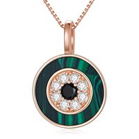 925 Sterling Silver Evil Eye Blue Opal Bijoux Pendentif Protection Charme Amulette Collier