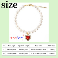 Collier pour animaux de compagnie en acrylique de qualité supérieure, style princesse, avec fermoir en forme de cœur, collier en perles, pendentif en cristal, écologique pour chats, chiens et autres animaux