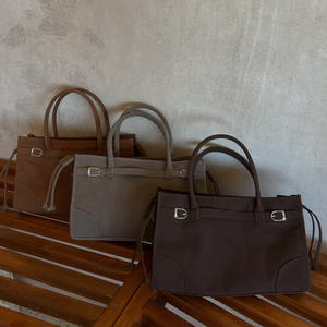 Sac à <span class=keywords><strong>main</strong></span> classique et élégant pour femme, en suè<span class=keywords><strong>de</strong></span> lisse, personnalisé, avec fermeture éclair, portable, à double bandoulière, idéal pour le bureau - Product Image 6