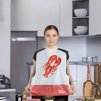 Bavoir jetable en plastique Chicingyou pour adultes, motif homard et crabe - Accessoires amusants pour fête de fruits de mer