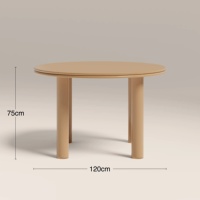 Table à manger ronde moderne en verre 120 cm, base laquée rouge brillante, 4 places, montage facile pour petits espaces domestiques