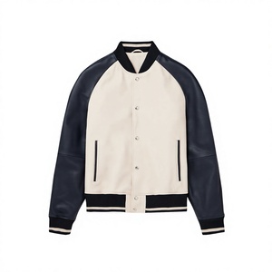 Chaqueta Bomber Personalizada con Bordado de Letras para Hombre, Chaqueta Varsity Lisa, Chaqueta de Béisbol Estadounidense para Hombre, Hecha en Pakistán - Product Image 1