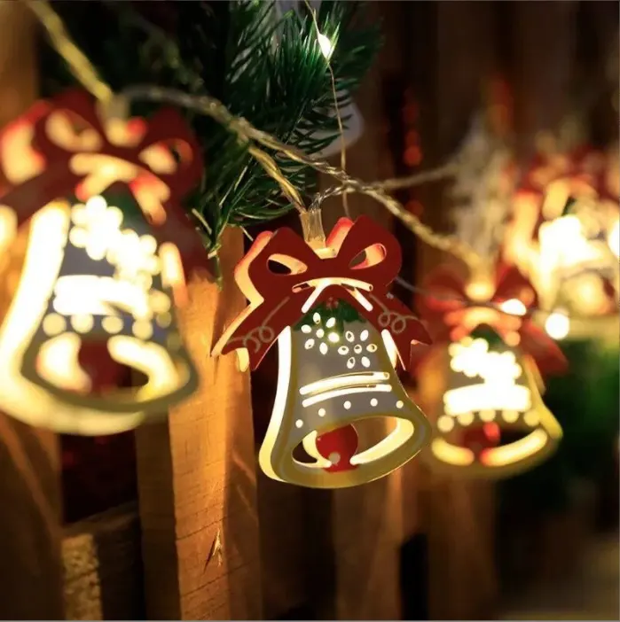 Hot Sale Battery Powered Santa Claus Snowman Christmas Tree USB Metal Xmas Room Shop Fairy Decoration LED String Lights