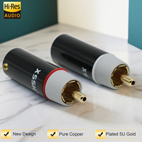 Connecteur RCA plaqué or 5U en cuivre pur YIVO XSSH HIFI, prise jack durable, son clair pour l'audio automobile et domestique