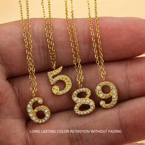 Sang Trọng Thép Không Gỉ & Titan Kỹ Thuật Số Mặt Dây Chuyền Vòng Cổ Phong Cách Cổ Điển Phật Giáo Biểu Tượng Tôn Giáo Với Zircon Số Liên Kết Chuỗi - Product Image 3