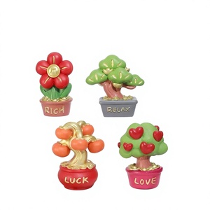 Figurine en résine LuckyTree, Ornement de bureau porte-bonheur, Richesse, Amour, Détente, Fortune chinoise, Bonsaï, Peint à la main, Écologique, Cadeau de remise de diplôme et de fêtes - Product Image 3