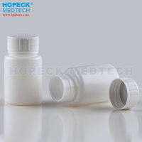 HOPECK Flacons à pilules en plastique PET/HDPE de qualité médicale, contenants pharmaceutiques pour capsules, bouchons à vis, couleur personnalisée, impression soyeuse pour médicaments