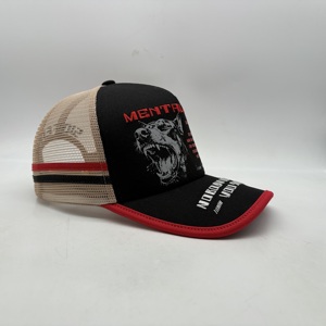 Gorras de malla tipo trucker personalizadas de moda australiana con 2 rayas, 5 paneles, etiqueta bordada en 3D, <span class=keywords><strong>gorra</strong></span> de malla tipo trucker estilo campestre, gorras de béisbol - Product Image 6