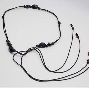 Nouvelle Arrivée <span class=keywords><strong>Ceinture</strong></span> Fine en <span class=keywords><strong>Corde</strong></span> Tressée Faite à la Main 0,5 cm pour Femme, Style Bohème Noir Encre, Collection Automne 2025, Décorative, Polyvalente, Simple, pour Robe et Taille - Product Image 1