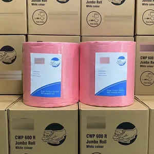Échantillon gratuit de lingettes robustes de couleur personnalisée pour le nettoyage des non-tissés industriels, serviettes de magasin en rouleau bleu rouge