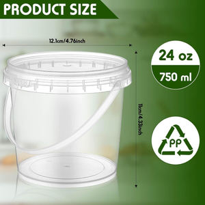 Toptan 5 galon/gal 10 18 20l ağır büyük boy 20 litre plastik kova kova kapaklı - Product Image 4