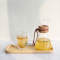 Mug à café en verre à double paroi HIGHWIN, isolation en verre borosilicate