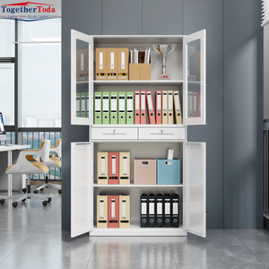 Armarios de Oficina de Acero de Diseño Moderno con Puertas Dobles Transparentes para Cocina, Taller, Supermercado y Uso en Exteriores - Product Image 4