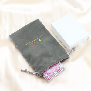 Custom Flannelette Pocket Jewelry Velvet <b>Storage</b> Bag Gift Bag Super Soft High Quality <b>Grey</b> Drawstring Pouch - Product Image 4