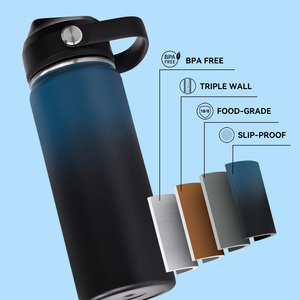 Set of 8 24oz Stainless Steel Vacuum Insulated Water <b>Bottle</b> 18 24 32 OZ Double Wall Travel <b>Flask</b> With Lid Minimalist Design - Product Image 4