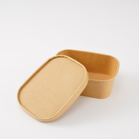 Boîte alimentaire rectangulaire jetable en papier kraft pour usage industriel, étanche, idéale pour biscuits, pain et salades – Vente directe usine