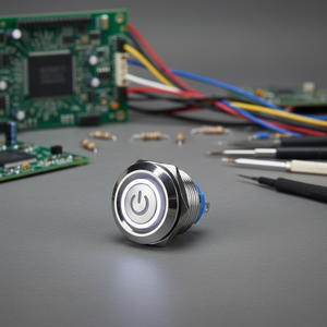 สวิตช์ล็อคอิเล็กทรอนิกส์ทองเหลืองขนาด 19 มม. กันน้ำกันฝุ่นมาตรฐาน IP65 1NO 5V 5A พร้อมไฟ LED แสดงสถานะการทำงาน ทนทาน สำหรับงานอุตสาหกรรม - Product Image 3