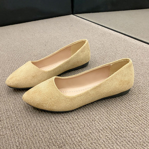 Zapatos planos de gamuza para mujer, zapatos de tacón bajo puntiagudos de Color sólido, zapatos de tela viejos de Beijing para perezosos - Product Image 6