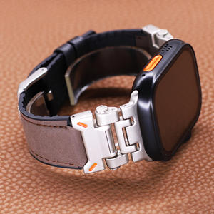 Bracelet de montre hybride en cuir véritable et silicone Upro pour Apple Watch, compatible avec iWatch SE 6 7 8 9 10 11, tailles 42 46 49 mm - Product Image 4