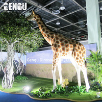 Modèle de girafe animatronique d'intérieur pour zoo, école, maternelle, garderie, aéroport, centre commercial, parc d'aventure, en métal