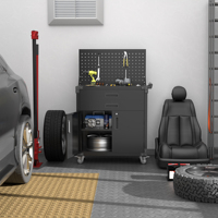 Armario de Herramientas de Acero Resistente para Taller o Garaje, Personalizable OEM, H900xW800xD420mm, Negro, 3 Años de Garantía, Alta Estabilidad, Gran Capacidad
