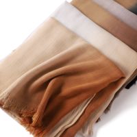 Hijabs en rayonne, châle bicolore dégradé avec franges, écharpe légère, foulard polyvalent pour femmes musulmanes, couvre-chef modeste