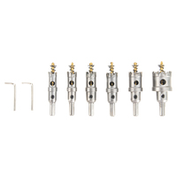 Ensemble de coupe-trou de lame en alliage dur à pointe de carbure de tailles multiples robustes Kit de scie pour métal dur 6 pièces