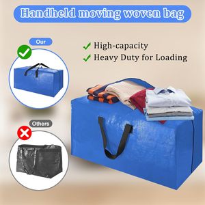 Extra Large PP Woven Clothes Bedding Storage Bags with Zipper Handles Foldable Bulk Supply OEM ODM - Product Image 4