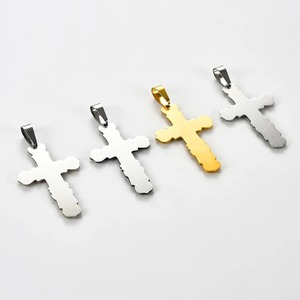 Pendentif Croix Grande Taille en Acier Inoxydable Vintage pour Femme et Homme, Chaîne Hip Hop, Bijou Amulette Gravé avec la Prière du Seigneur Catholique, Cadeau - Product Image 5