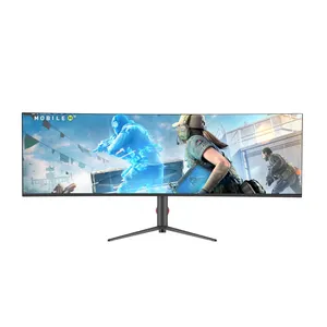 Monitor gaming Led 60Hz 144HZ, monitor lebar komputer lengkung 4k 5K 49 inci untuk kantor dan permainan