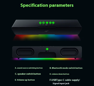 <span class=keywords><strong>Haut</strong></span>-<span class=keywords><strong>parleur</strong></span> <span class=keywords><strong>Razer</strong></span> Leviathan V2 X Chroma RGB, <span class=keywords><strong>haut</strong></span>-<span class=keywords><strong>parleur</strong></span> d'ordinateur original, <span class=keywords><strong>haut</strong></span>-<span class=keywords><strong>parleur</strong></span> de barre de son pour jeux vidéo - Product Image 3
